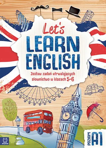 Okładka: Let's learn English. Zestaw zadań utrwalających słownictwo w kl. 5-8.