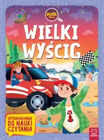 Okładka: Wielki wyścig. Duże litery. Opowiadania do nauki czytania