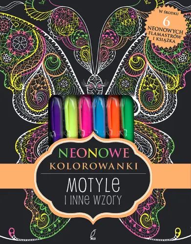 Okładka: Neonowa kolorowanka. Motyle i inne wzory