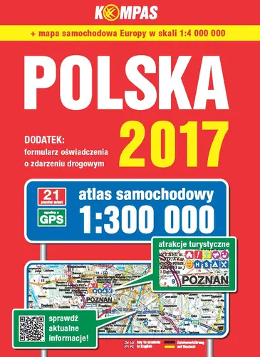 Okładka: Atlas samochodowy Polska 2017 1:300 000