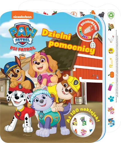 Okładka: Psi Patrol. Kolorowanki - naklejanki cz. 4 Dzielni pomocnicy