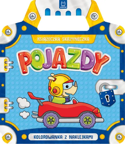 Okładka: Książeczka-skrzyneczka. Pojazdy. Kolorowanka z naklejkami