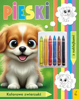 Okładka: Kolorowanka z kredkami. Kolorowe zwierzaki. Pieski