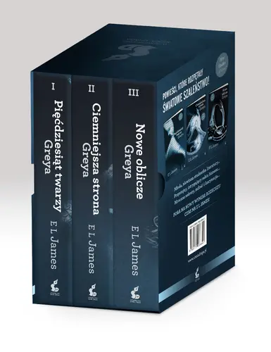 Okładka: Pięćdziesiąt twarzy Greya, Ciemniejsza strona Greya, Nowe oblicze Greya