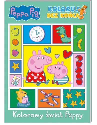 Okładka: Peppa Pig. Koloruj bez końca! Kolorowy świat Peppy