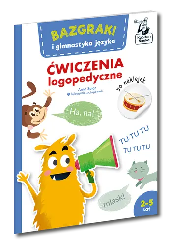 Okładka: Bazgraki i gimnastyka języka. Ćwiczenia logopedyczne
