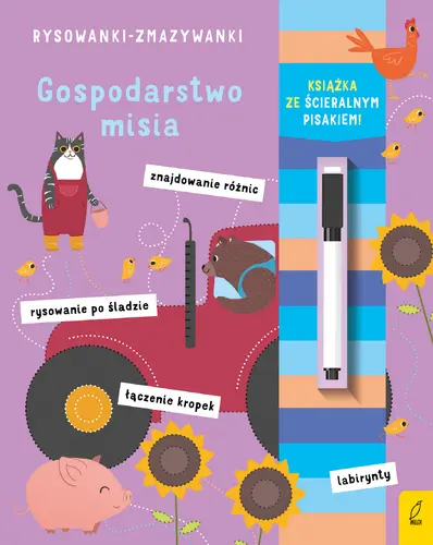 Okładka: Rysowanki-zmazywanki. Gospodarstwo misia
