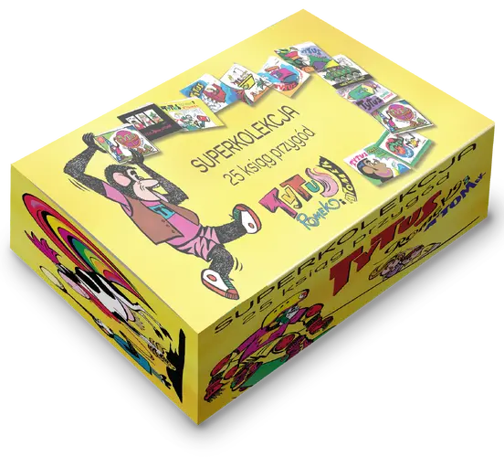 Okładka: Tytus, Romek i A'Tomek (kolekcja 25 ksiąg). Boks żółty