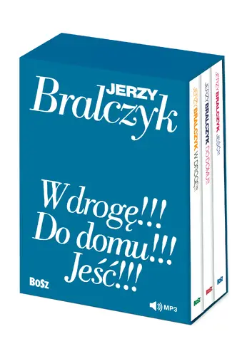 Okładka: „W drogę!!!”, „Do domu!!!”, „Jeść!!!” - komplet w etui z audiobookami