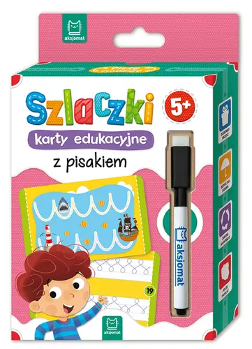 Okładka: Szlaczki – karty edukacyjne z pisakiem. 5+