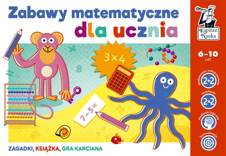 Okładka: Zabawy matematyczne dla ucznia. Kapitan Nauka