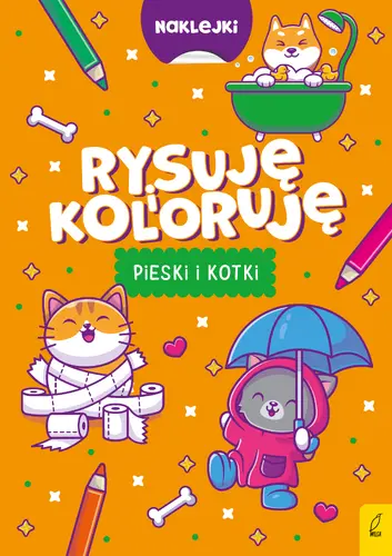 Okładka: Rysuję i koloruję. Pieski i kotki