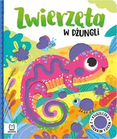 Okładka: Zwierzęta w dżungli. Książeczka z miękkim filcem