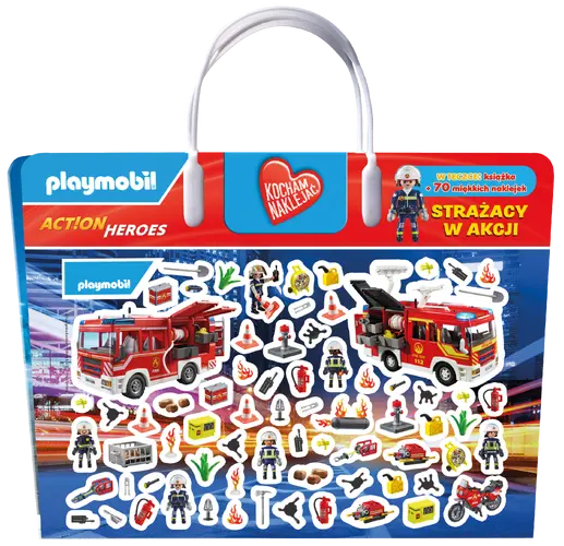 Okładka: Playmobil Action Heroes. Kocham naklejać. Strażacy w akcji