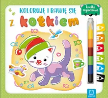 Okładka: Koloruję i bawię się z kotkiem. Edukacyjna książeczka z naklejkami