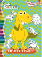 Okładka: Moje Dinozaury. Pokoloruj świat. Co jest grane