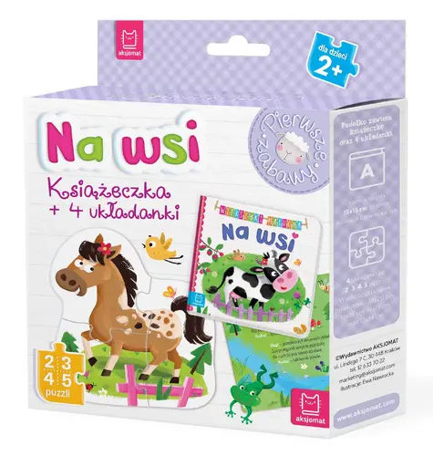 Okładka: Na wsi. Książeczka i cztery układanki. Puzzle dla malucha.