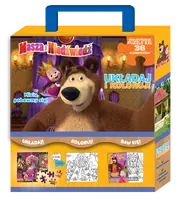 Okładka: Masza i niedźwiedź. Układaj i koloruj. Misiu, pobawmy się!