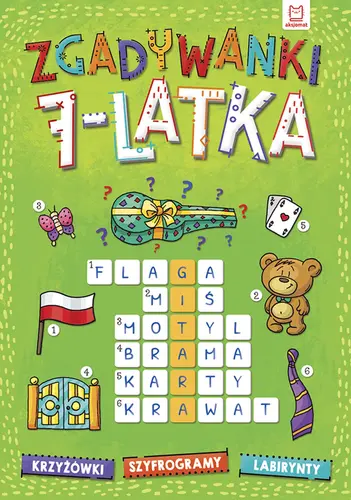 Okładka: Zgadywanki 7-latka. krzyżówki, szyfrogramy, labirynty