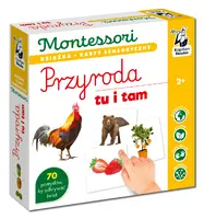 Okładka: Montessori. Przyroda tu i tam. Karty sensoryczne z książeczką. Kapitan Nauka