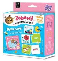 Okładka: Mały miś to lubi! Zabawy logopedyczne. Dobieranki + książeczka