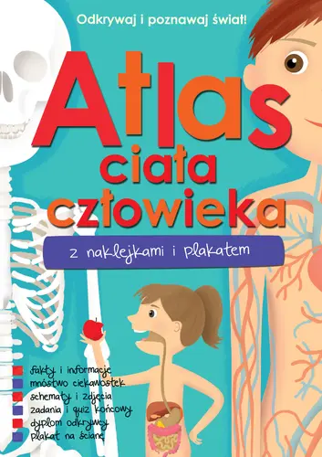 Okładka: Atlas ciała człowieka z naklejkami i plakatem
