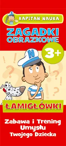 Okładka: Zagadki obrazkowe - Łamigłówki 3+ Kapitan Nauka