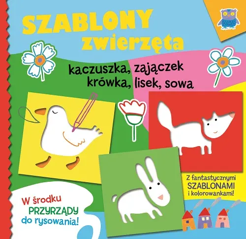 Okładka: Szablony zwierzęta: Kaczuszka, zajączek, krówka, lisek i sowa