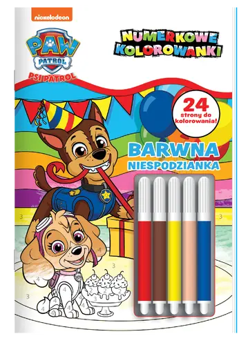Okładka: Psi Patrol Numerkowe kolorowanki. Barwna niespodzianka