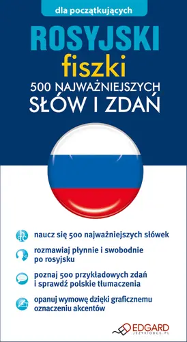 Okładka: Rosyjski fiszki 500 najważniejszych słów i zdań