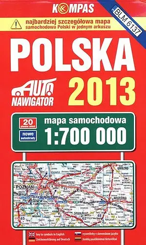Okładka: Polska 2013. Mapa samochodowa 1:700 000 w laminacie