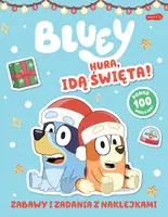 Okładka: Bluey. Hura, idą święta! Zabawy i zadania z naklejkami