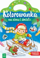 Okładka: Kolorowanka na zimę i święta. Książeczka z naklejkami