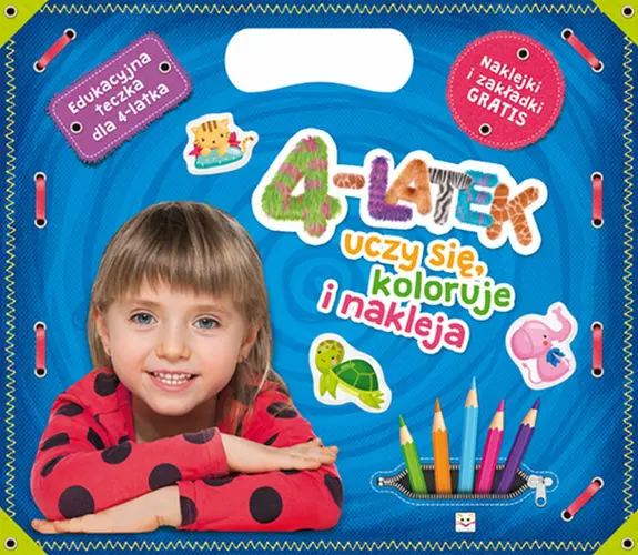 Okładka: 4-latek uczy się, koloruje i nakleja. Edukacyjna teczka dla 4-latka