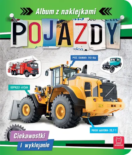 Okładka: Pojazdy. Album z naklejkami. Ciekawostki i wyklejanie