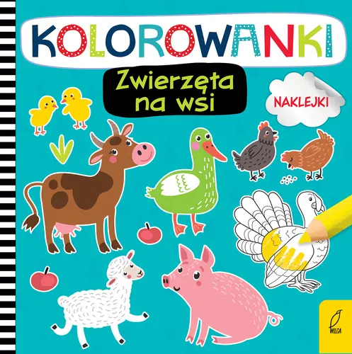Okładka: Kolorowanki z naklejkami. Zwierzęta na wsi