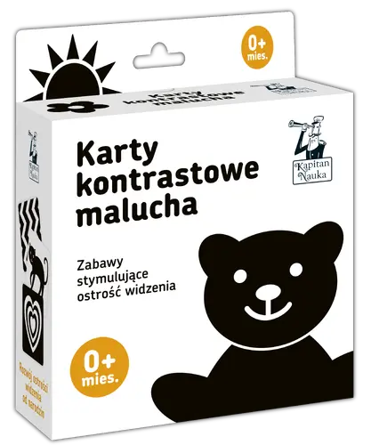 Okładka: Karty kontrastowe malucha. (0+ mies.). Kapitan Nauka