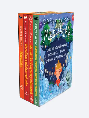 Okładka: Pakiet: Marcelinka / Marcelinka i świąteczny kołowrotek / Marcelinka i wakacyjna przygoda na Mazurach / Marcelinka i wycieczka szkolna