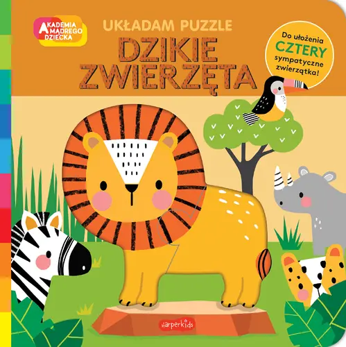 Okładka: Dzikie zwierzęta. Akademia mądrego dziecka. Układam puzzle