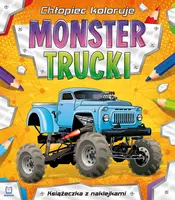 Okładka: Chłopiec koloruje. Monster trucki
