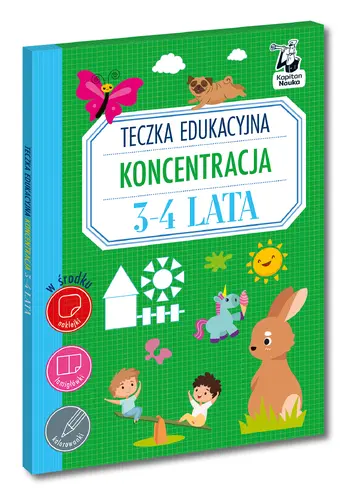 Okładka: Teczka edukacyjna. Koncentracja. 3-4 lata. Kapitan Nauka